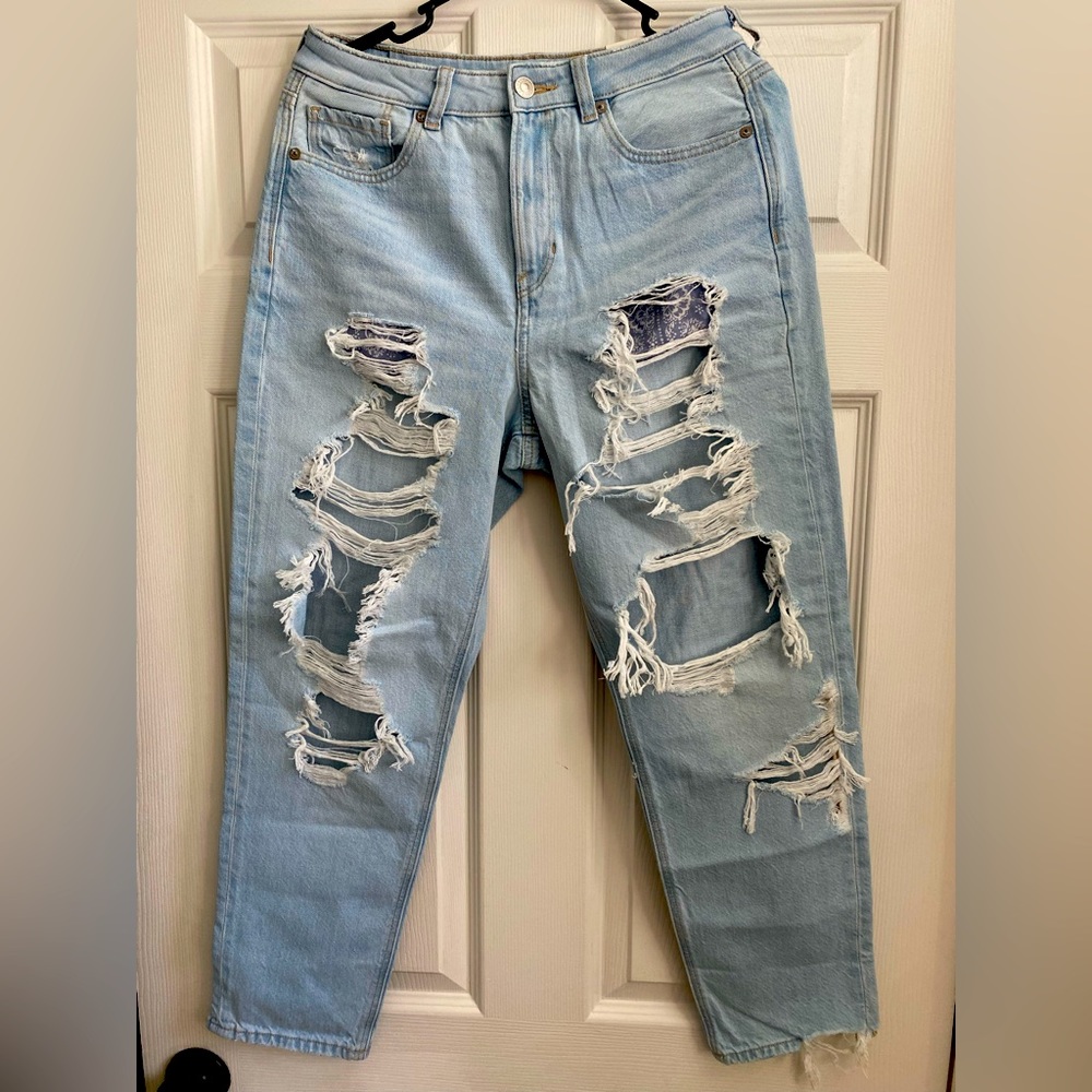 Comfort stretch waistband mom jean